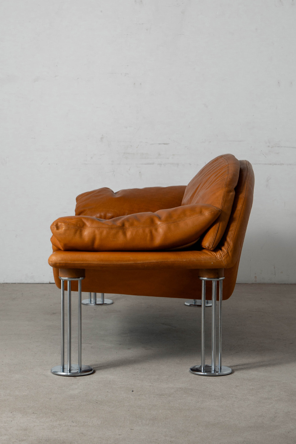 Air Sofa by Burkhard Vogtherr for Hain & Thome in Leather and Chrome