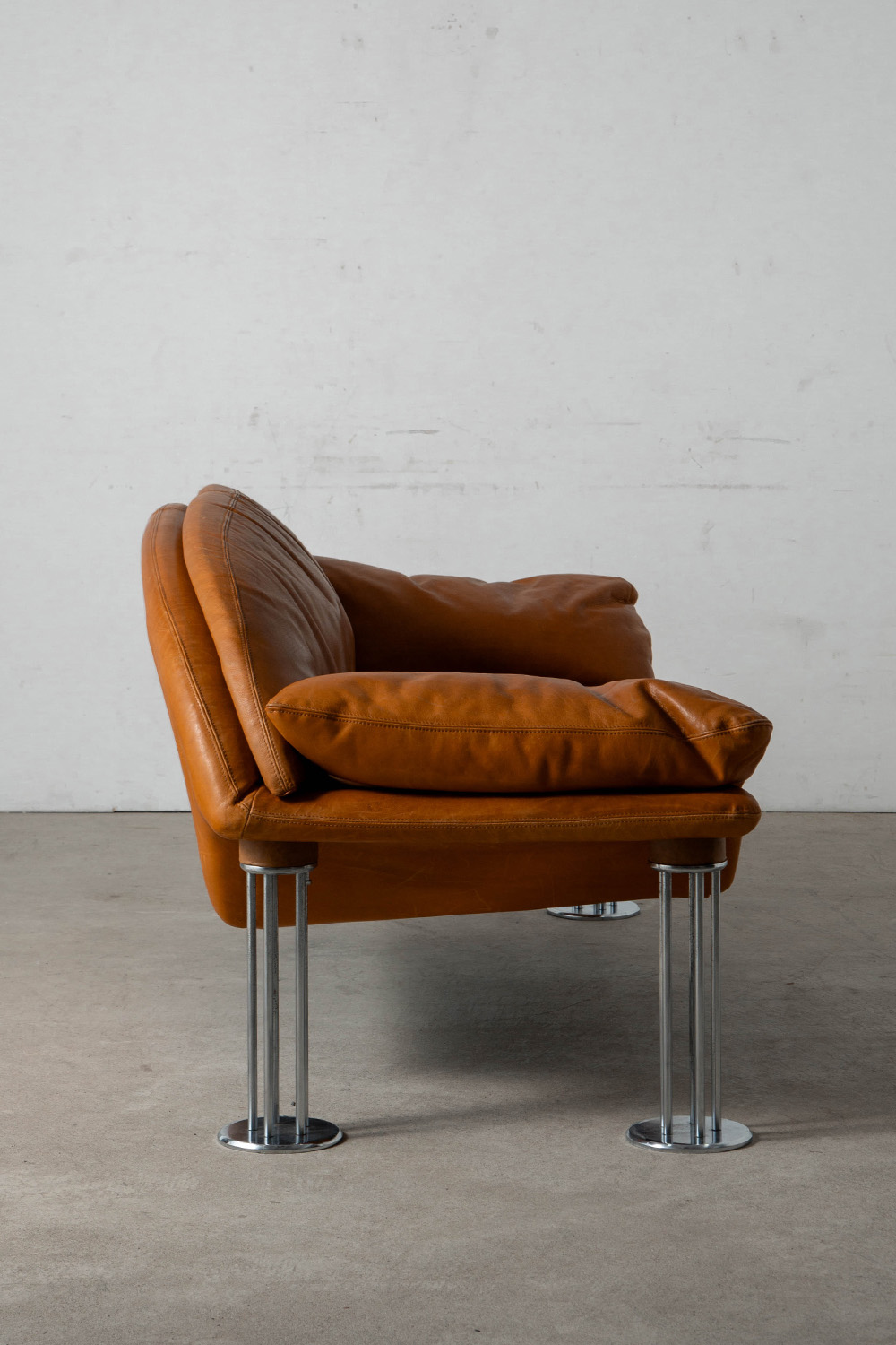 Air Sofa by Burkhard Vogtherr for Hain & Thome in Leather and Chrome