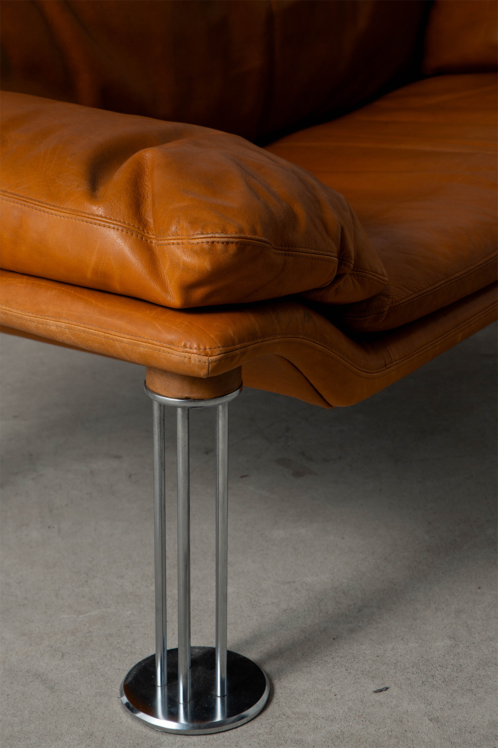 Air Sofa by Burkhard Vogtherr for Hain & Thome in Leather and Chrome
