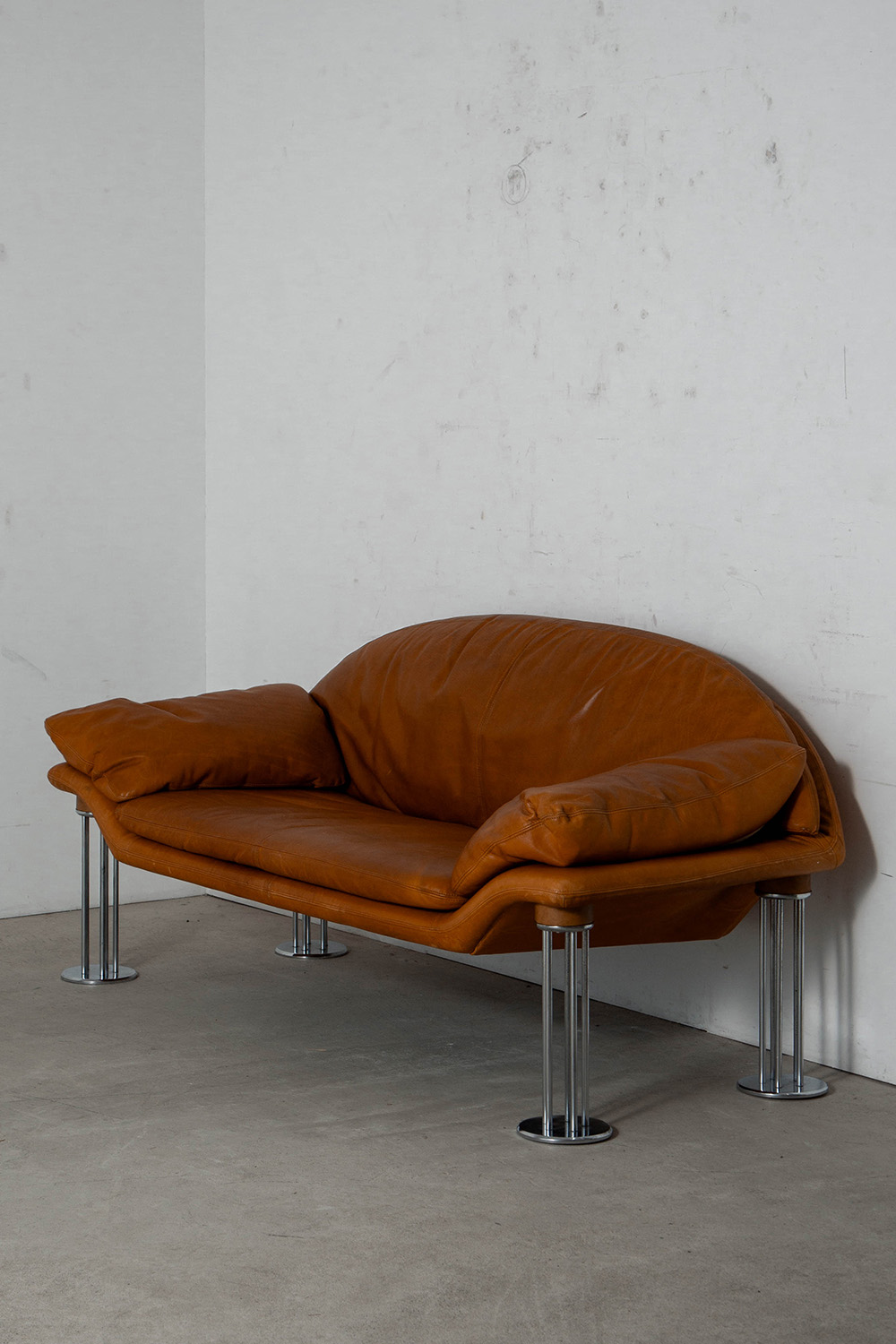 Air Sofa by Burkhard Vogtherr for Hain & Thome in Leather and Chrome