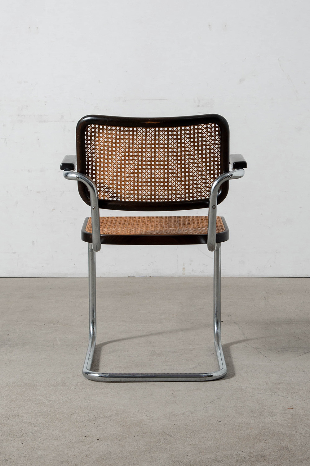 Cesca Arm Chair by Marcel Breuer for THONET in Chrome , Wood and Rattan
