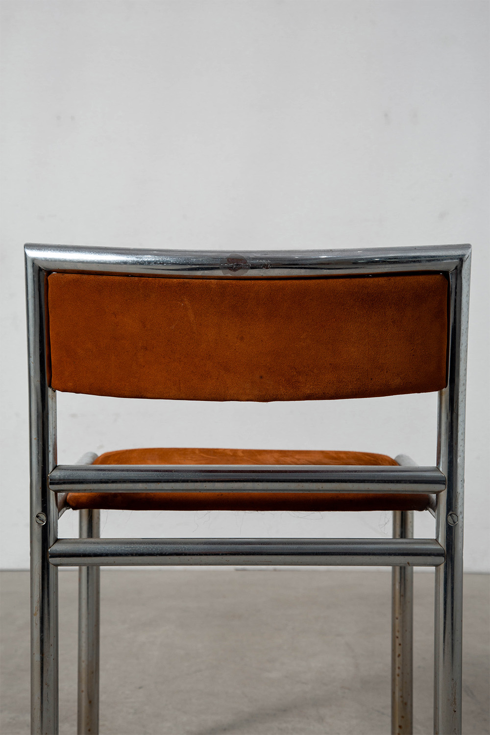Dining Chair in Suede and Chrome