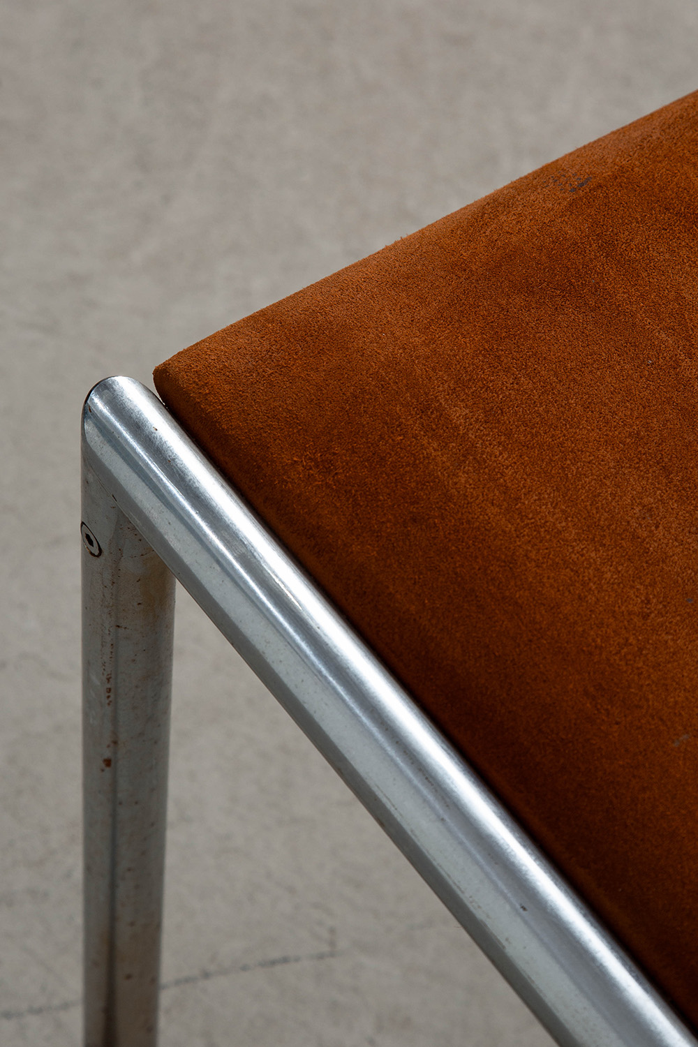 Dining Chair in Suede and Chrome