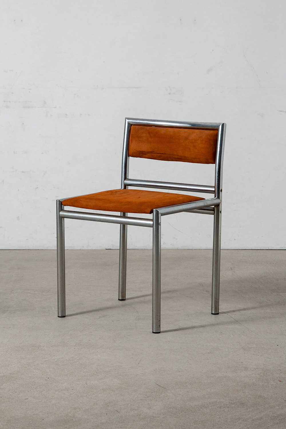 Dining Chair in Suede and Chrome