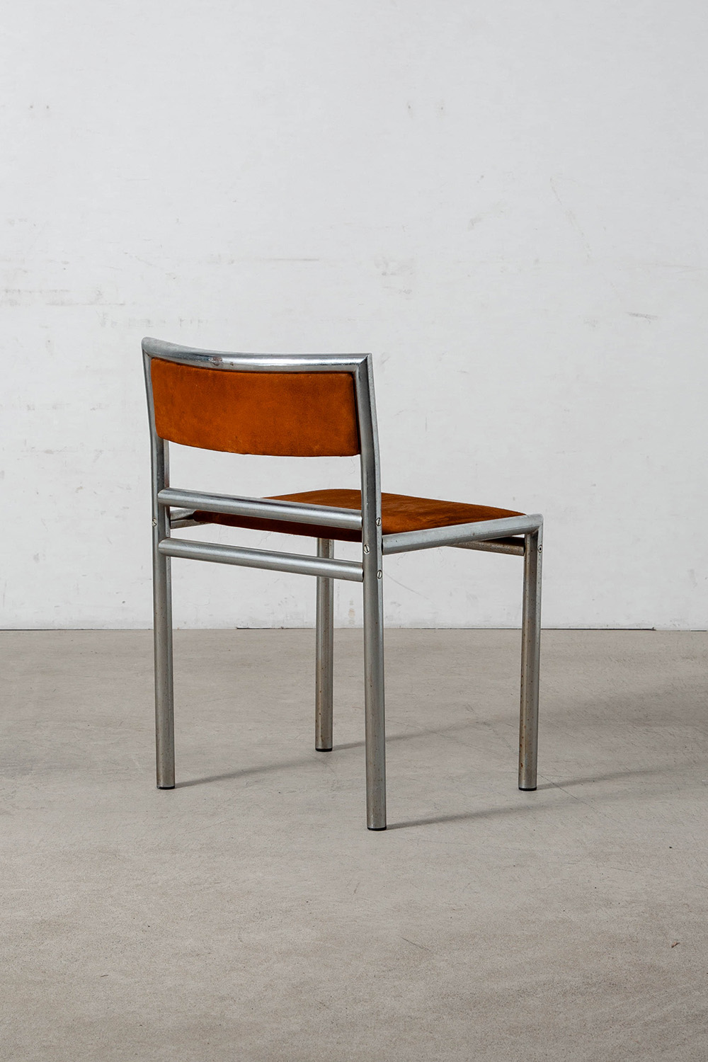 Dining Chair in Suede and Chrome