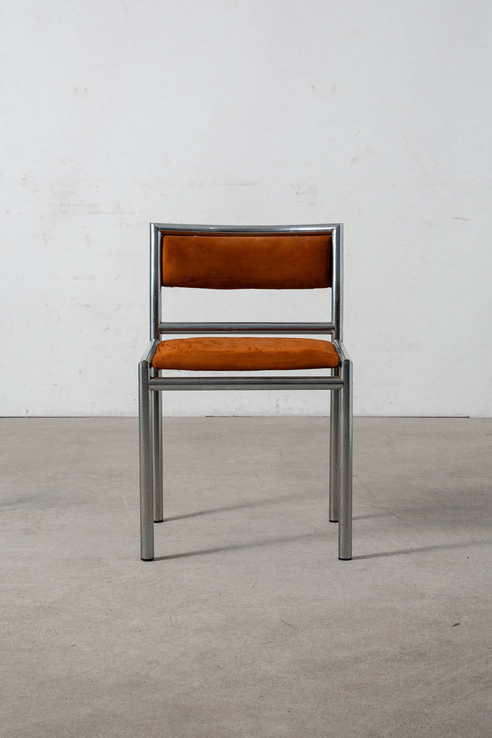 Dining Chair in Suede and Chrome