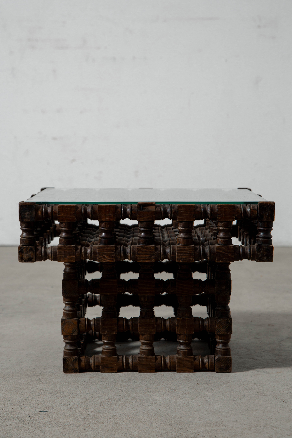 Side Table in Wood and Glass