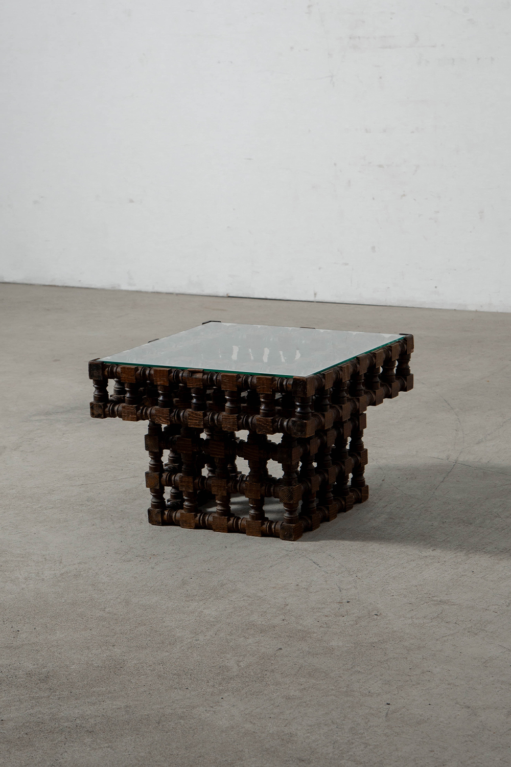 Side Table in Wood and Glass
