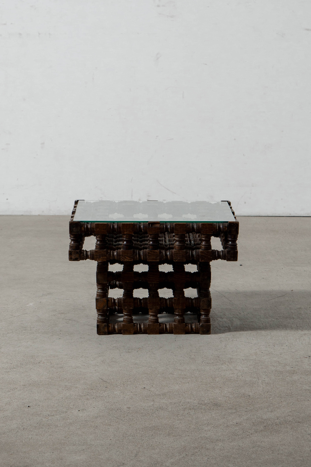 Side Table in Wood and Glass
