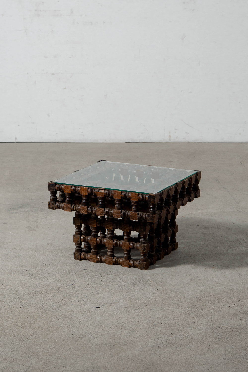Side Table in Wood and Glass
