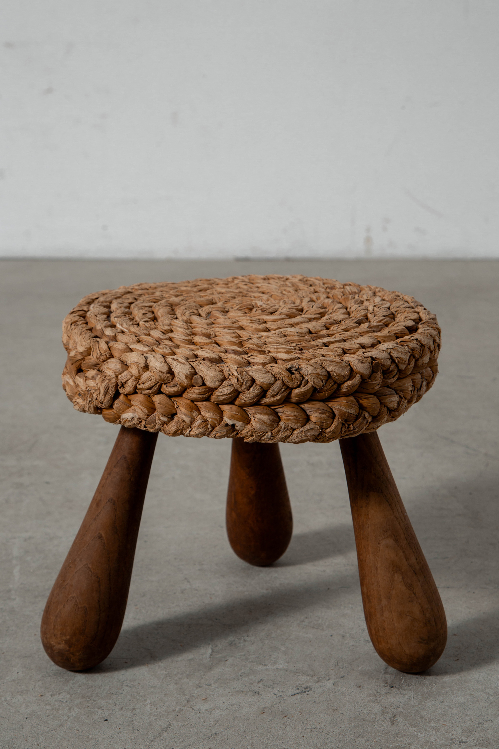 Audoux & Minet Style Stool in Rope and Wood