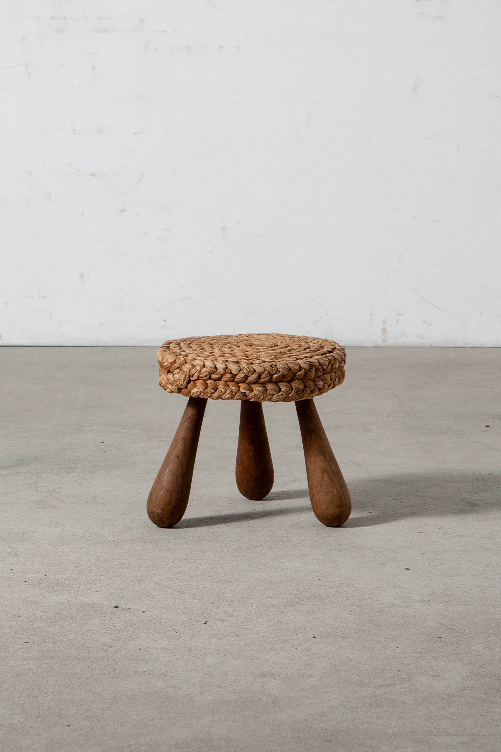 Audoux & Minet Style Stool in Rope and Wood