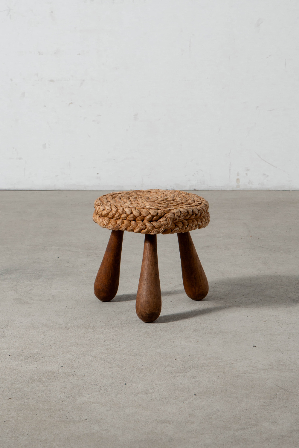 Audoux & Minet Style Stool in Rope and Wood